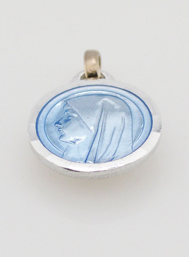 Médaille Vierge Marie Bleue & Eau de Lourdes (pic 2)