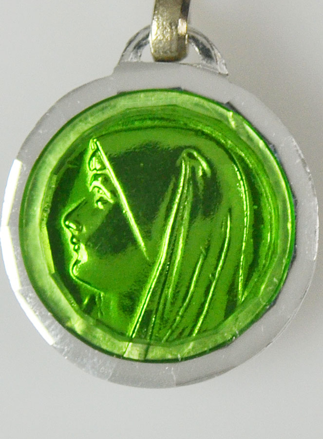 Médaille Vierge Marie Verte & Eau de Lourdes (pic 2)