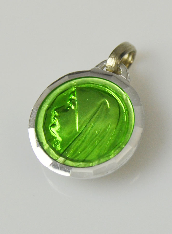 Médaille Vierge Marie Verte & Eau de Lourdes (pic 3)