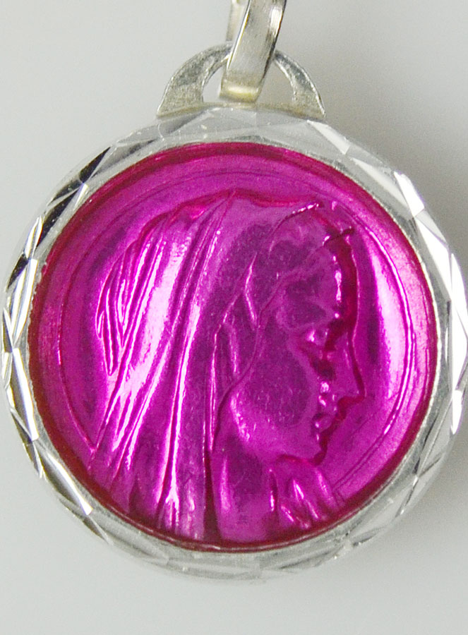Médaille Vierge Marie Rose & Eau de Lourdes (pic 2)