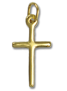 Pendentif Croix Doré Or 24 Carats - 20mm (pic 1)