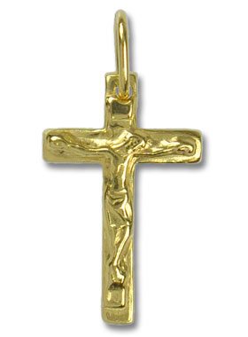 Pendentif Jésus-Christ en Croix Doré Or 24 Carats - 20mm (pic 1)