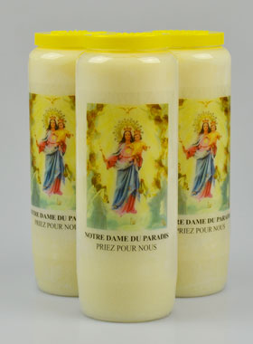 Lot de 3 Bougies de Neuvaine Notre Dame du Paradis (pic 1)