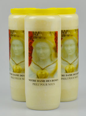Lot de 3 Bougies de Neuvaine à Notre Dame des Roses (pic 1)