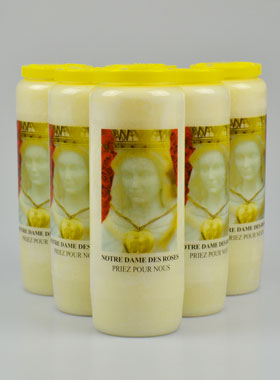 Lot de 6 Bougies de Neuvaine à Notre Dame des Roses (pic 1)