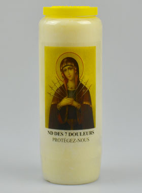 Bougie de Neuvaine Notre Dame des 7 Douleurs - 17.5cm (pic 1)