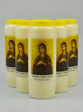 Lot de 6 Bougies de Neuvaine à Notre Dame des 7 Douleurs (pic 1)