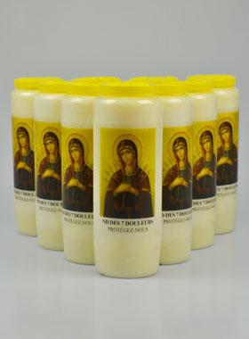 Lot de 10 Bougies de Neuvaine à Notre Dame des 7 Douleurs (pic 1)