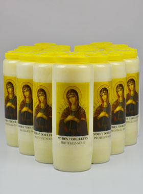 Lot de 20 Bougies de Neuvaine à Notre Dame des 7 Douleurs (pic 1)
