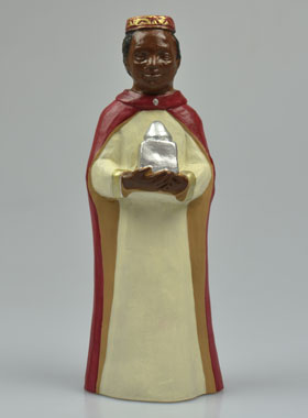 Crèche Nuit de Lumière - Santon Roi Mage Balthazar (pic 1)