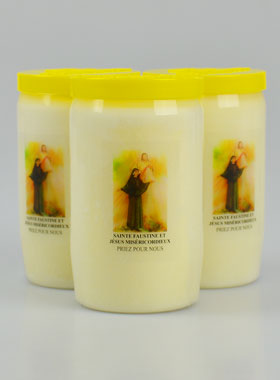 3 Bougies de Dévotion Ste Faustine & Christ Miséricordieux - 3 Jours (pic 1)