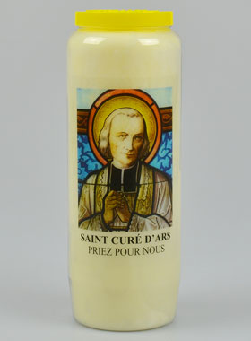 Bougie de Neuvaine au Saint Curé D'Ars - 17.5cm (pic 1)