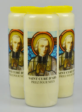 Lot de 3 Bougies de Neuvaine au Saint Curé D'Ars (pic 1)