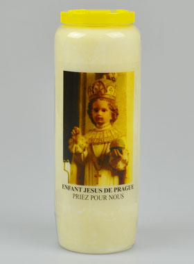 Bougie de Neuvaine à l'Enfant Jésus de Prague - 17.5cm (pic 1)