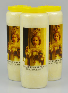 Lot de 3 Bougies de Neuvaine Enfant Jésus de Prague (pic 1)