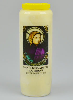 Bougie de Neuvaine à Sainte Bernadette - 17.5cm (pic 1)
