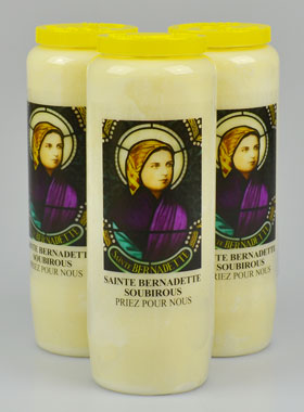 Lot de 3 Bougies de Neuvaine à Sainte Bernadette (pic 1)
