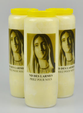 Lot de 3 Bougies de Neuvaine à Notre Dame des Larmes (pic 1)
