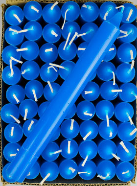 12 Bougies Teintée Masse Bleu Roi (pic 1)