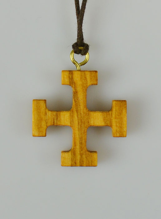 Pendentif Croix Scout en bois d'olivier (pic 2)
