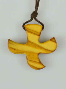 Pendentif Croix de Taizé en bois d'olivier (pic 1)