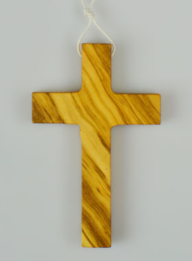 Pendentif Croix d'Aube de Communion en Bois d'Olivier (pic 1)