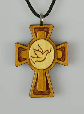 Pendentif Colombe Esprit Saint en Bois (pic 1)