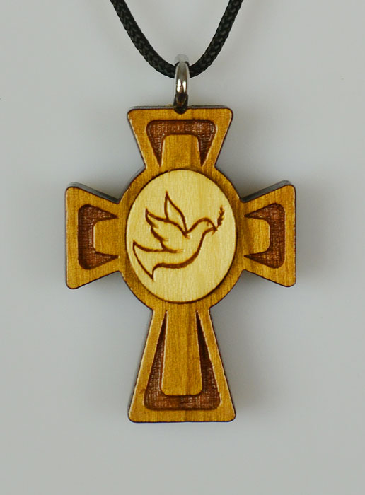 Pendentif Colombe Esprit Saint en Bois (pic 2)