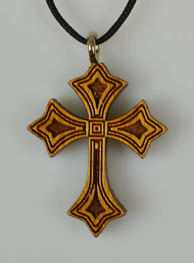 Pendentif Croix Orthodoxe en Bois (pic 1)