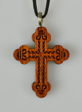 Pendentif Croix Orthodoxe en Bois (pic 1)