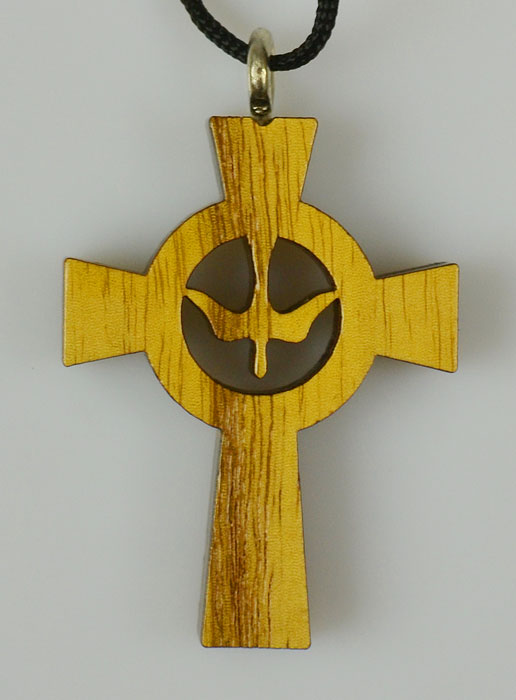 Pendentif Croix en Bois Esprit Saint (pic 2)