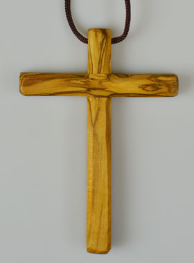 Pendentif Croix d'Aube de Première Communion en Bois d'Olivier (pic 1)
