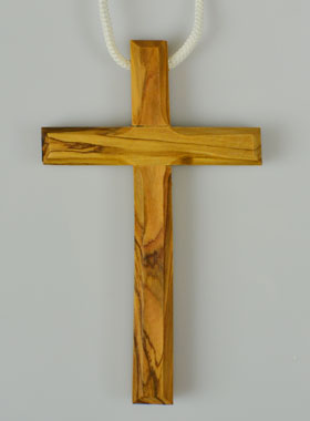 Pendentif Croix d'Aube de Communion en Bois d'Olivier (pic 1)