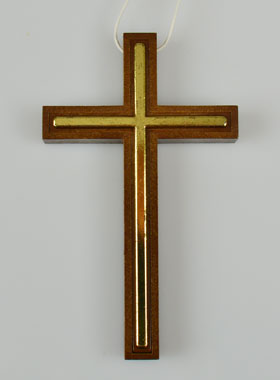 Pendentif Croix d'Aube en Bois Doré (pic 1)