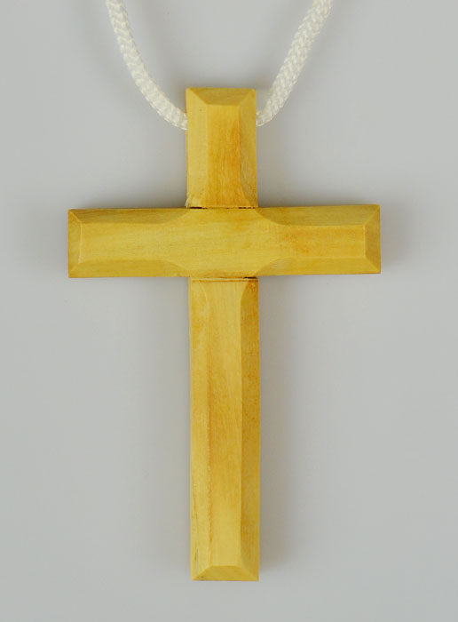 Pendentif Croix d'Aube de Communion en Bois d'Olivier (pic 2)