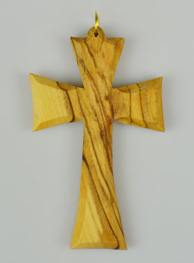 Pendentif Croix d'Aube de Communion en Bois d'Olivier (pic 1)