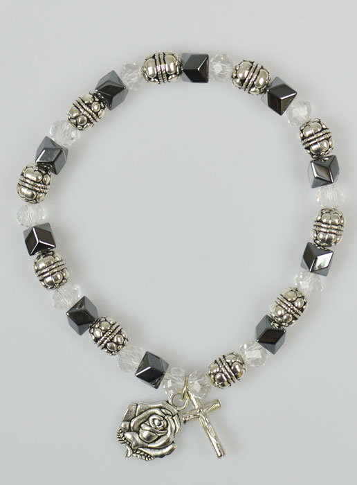 Bracelet Religieux en Cristal et Hématite (pic 2)