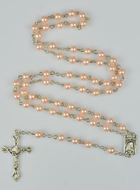 Chapelet de Lourdes en Perles Rose (pic 1)