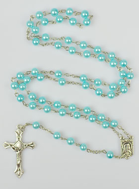 Chapelet en Perles de Nacre Turquoise (pic 1)