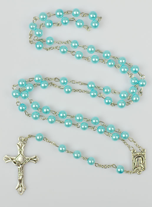 Chapelet en Perles de Nacre Turquoise (pic 2)