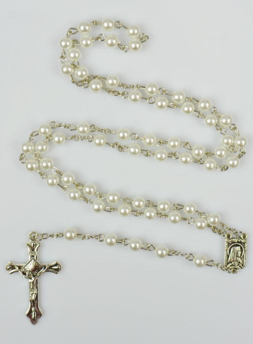 Chapelet en Perles de Nacre Blanche (pic 2)