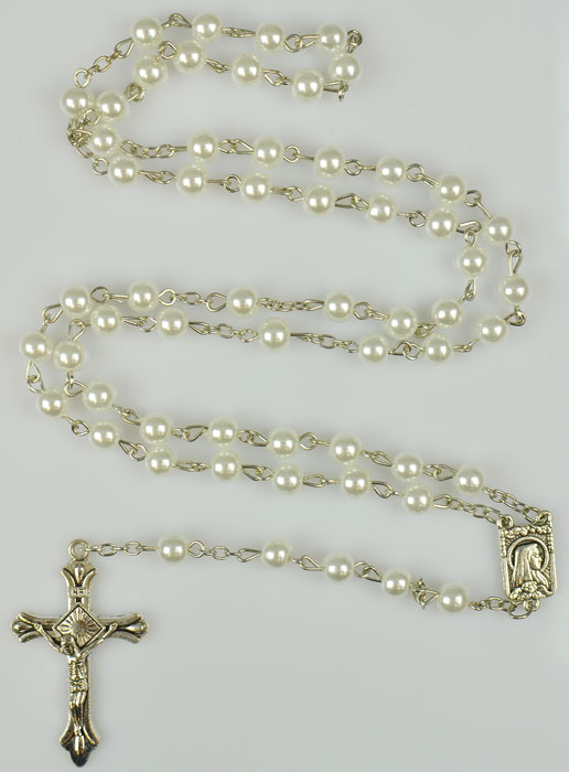 Chapelet de Lourdes en Perles Blanches (pic 2)