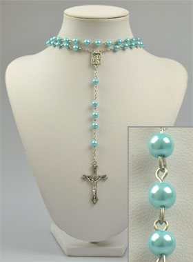 Collier Chapelet Fashion Mode en Perles Turquoise (pic 1)