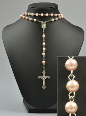 Collier Chapelet Fashion Mode en Perles Roses (pic 1)