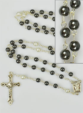 Chapelet Hématite & Eau de Lourdes (pic 1)