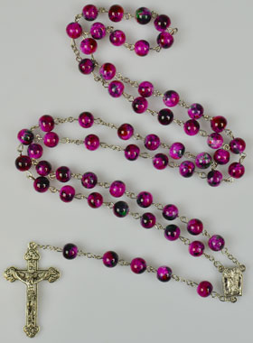 Chapelet Perles de Nacre Rose & Eau de Lourdes (pic 1)
