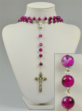 Chapelet Perles de Nacre Rose & Eau de Lourdes (pic 3)