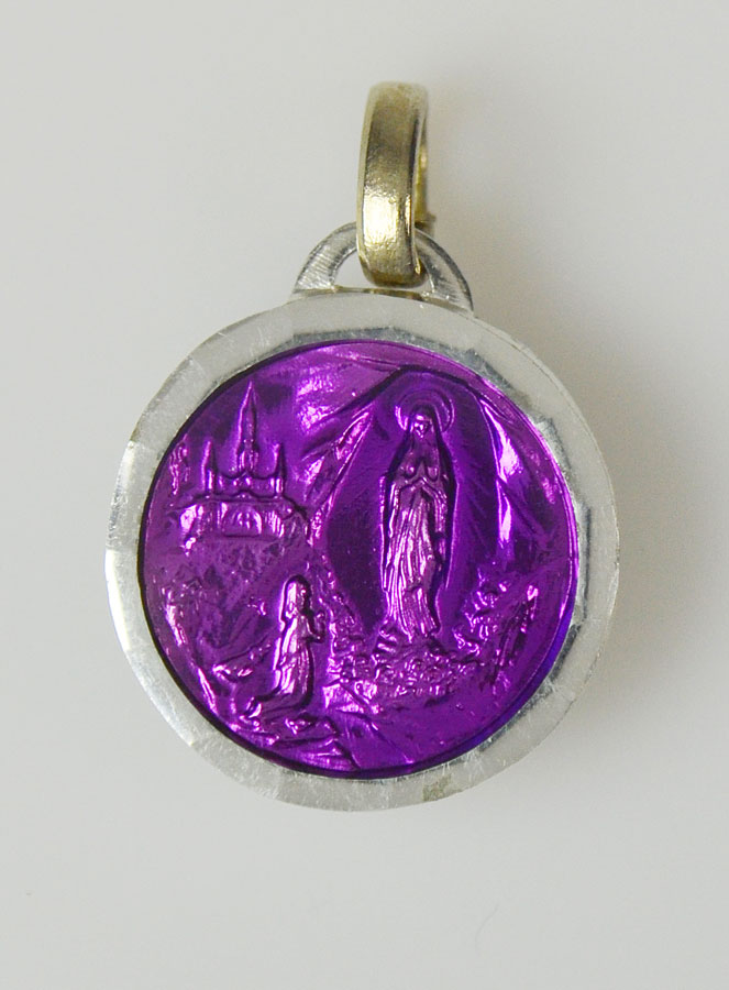 Médaille de Lourdes Violette & Eau de Lourdes (pic 1)