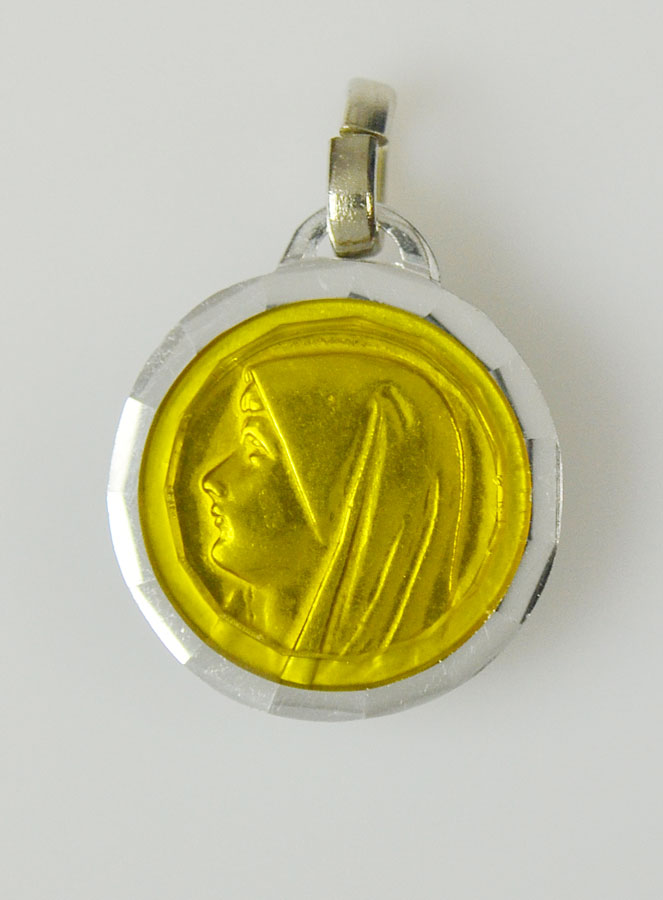 Médaille Vierge Jaune & Eau de Lourdes (pic 1)