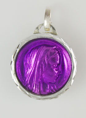 Médaille Vierge Violette & Eau de Lourdes (pic 1)